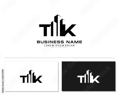 T K TK Initial building logo concept photo