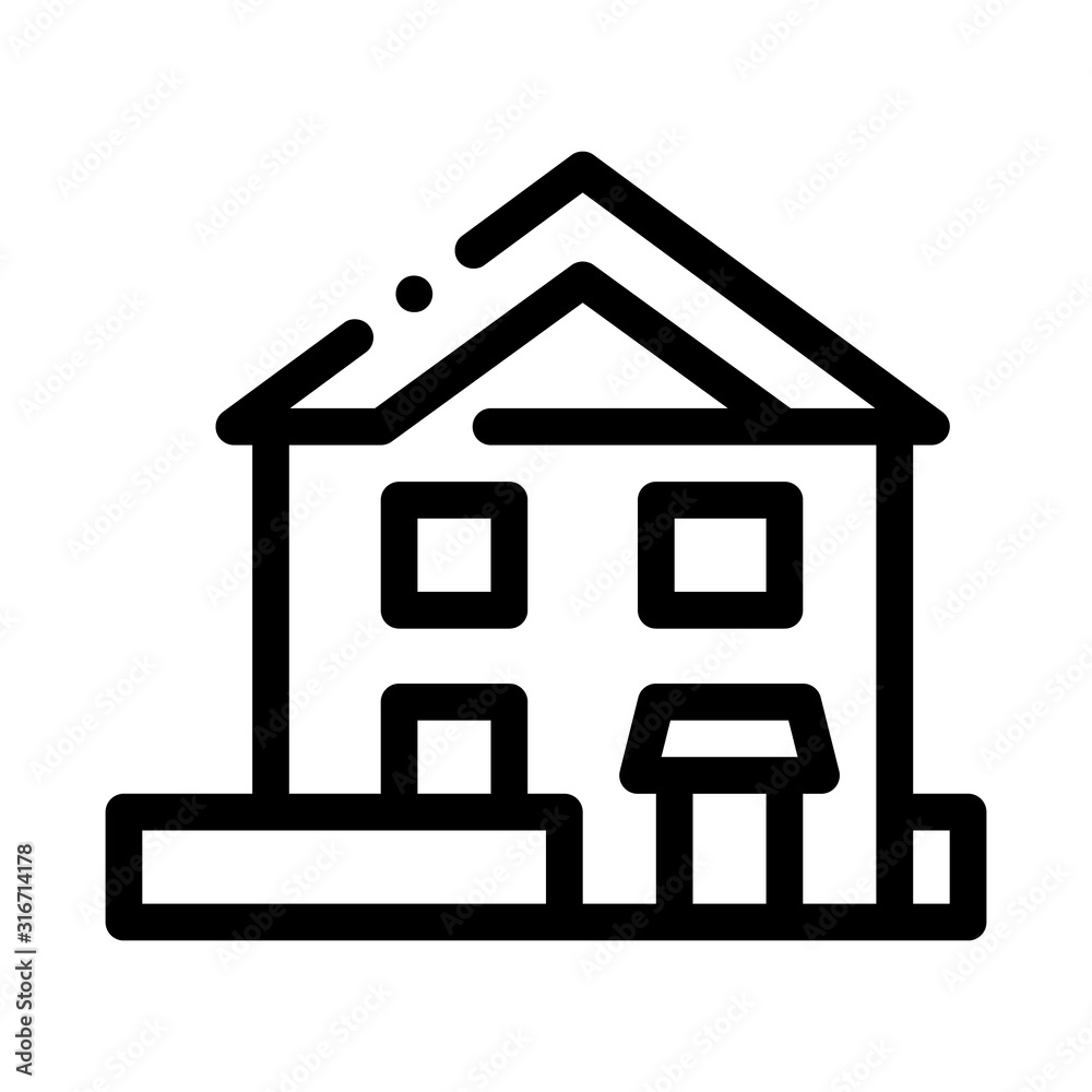 House Building Icon Vector. Outline House Building Sign. Isolated Contour Symbol Illustration House Building Icon Vector. Outline House Building Sign. Isolated Contour Symbol Illustration