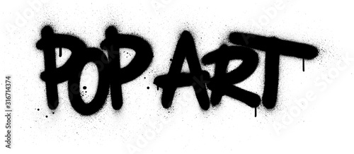 graffiti pop art text sprayed in black over white