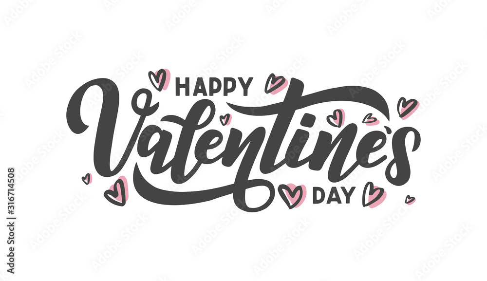 Cute typography composition fo Saint Valentine's Day decorated by hearts. Romantic lettering inscription fo cards, prints, romantic design, labels. Valentine's day vector concept. Cute typography composition fo Saint Valentine's Day decorated by hearts. Romantic lettering inscription fo cards, prints, romantic design, labels. Valentine's day vector concept.