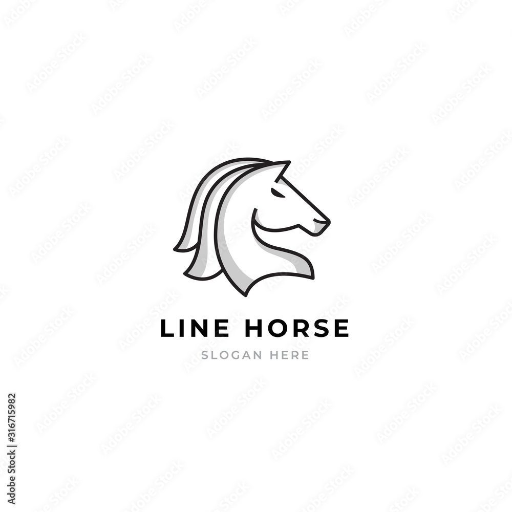Horse logo Vector linear icons design elements - premium vector