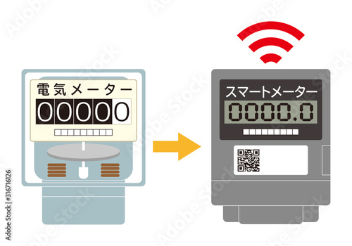 電気メーター スマートメーター 導入 アイコン イラスト ベクター