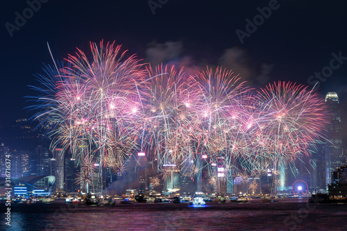 Fireworks on the occasion of the Chinese National Day.
