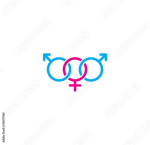 Gender related icon on background for graphic and web design. Creative illustration concept symbol for web or mobile app