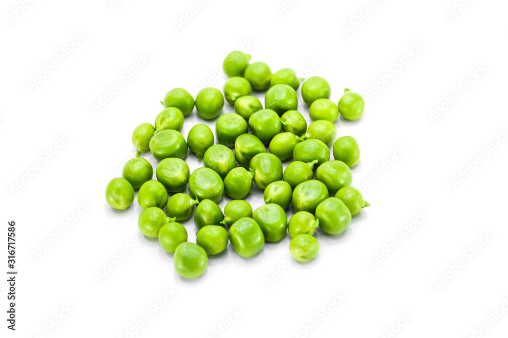 Fresh green peas isolated on a white background Fresh green peas isolated on a white background