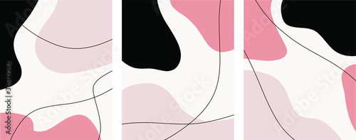 abstract minimal nordic art set,poster,postcard,flyer templates,pastel color palette