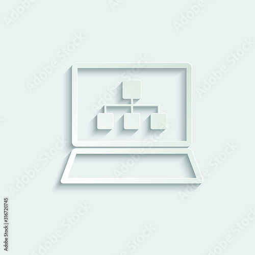 paper Network - vector icon. connection icon. smart devices icon