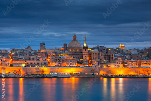 Architecture of Valletta, the capital of Malta at dusk. © Patryk Kosmider