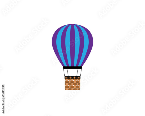 Colorful Hot air balloon isolated on white background. Flying Balloon vector