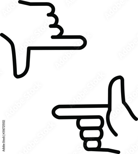 Framing hands icon