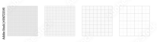 Fotografiet Grid templates, isolated on white background