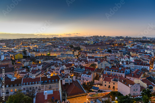View to Lisbon  Portugal at sunset