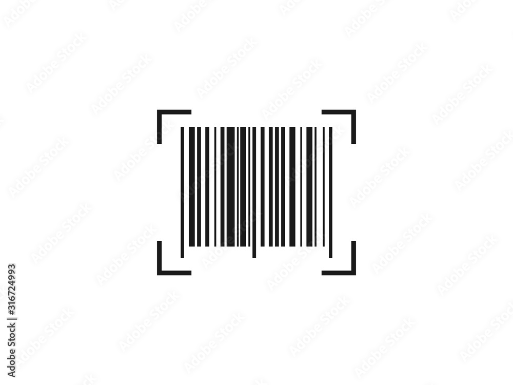 Barcode, code icon. Vector illustration, flat design. Barcode, code icon. Vector illustration, flat design.