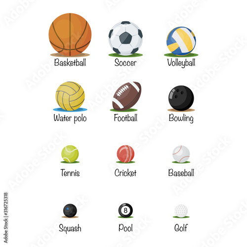 Set of sports balls. vector illustration