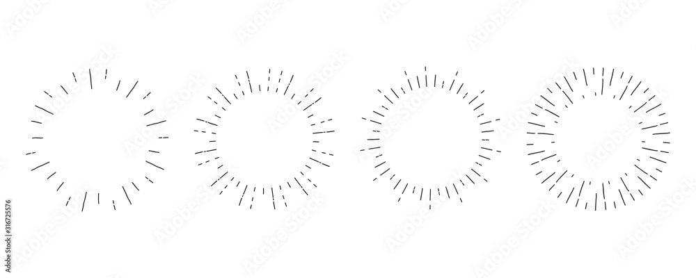 Set of light ray. Hand Drawn vector illustration Set of light ray. Hand Drawn vector illustration