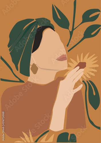 Slika na platnu Modern and stylish postcard for invitation, branding and greetings