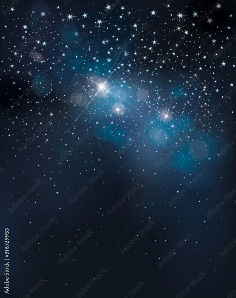 Vector night starry sky background.