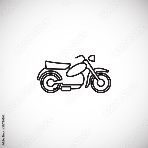 Motorcycle icon outline on background for graphic and web design. Creative illustration concept symbol for web or mobile app