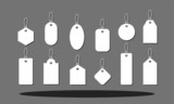 Tags and SALE labels icon set in flat style. Discount symbol for your web site design, logo, app, UI Vector EPS 10.