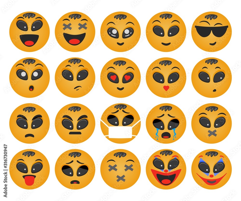 emoticons boy round set emoticons boy round set