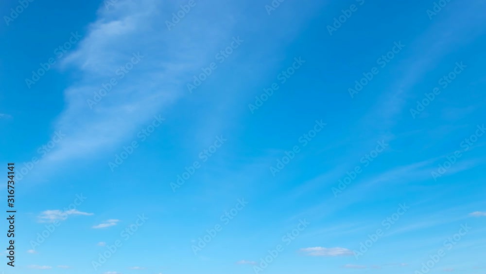 Time-lapse clear blue sky with cloud scape, Cloud flying in blue sky, Multiple Exposure, 4K, Time lapse.