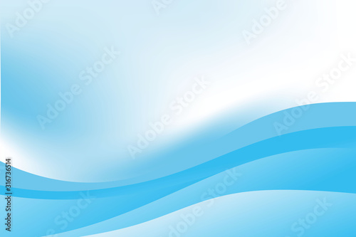 Abstract Blue Wave Background Template Vector, Blue Background with Soft Wave and Gradient Design © hafid