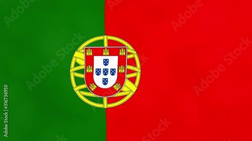 Portuguese Flag of Portugal isolated alpha channel and luma matte