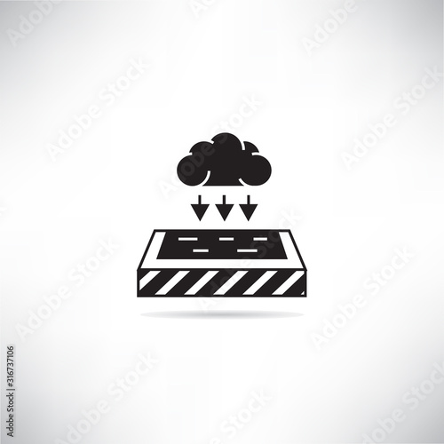 reservoir and rain for smart agriculture concept icon