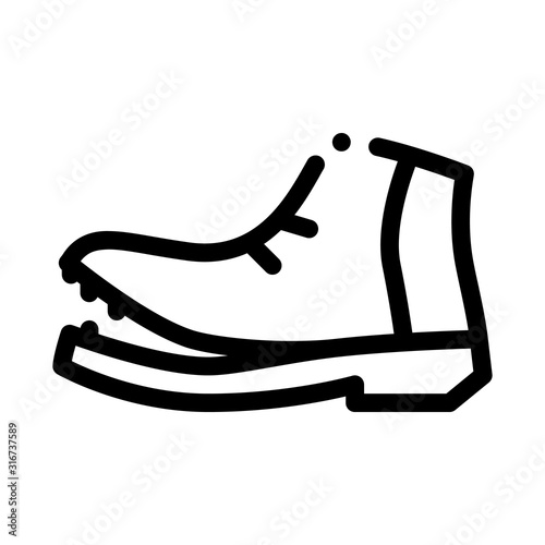 Shoe Torn Sole Icon Vector. Outline Shoe Torn Sole Sign. Isolated Contour Symbol Illustration