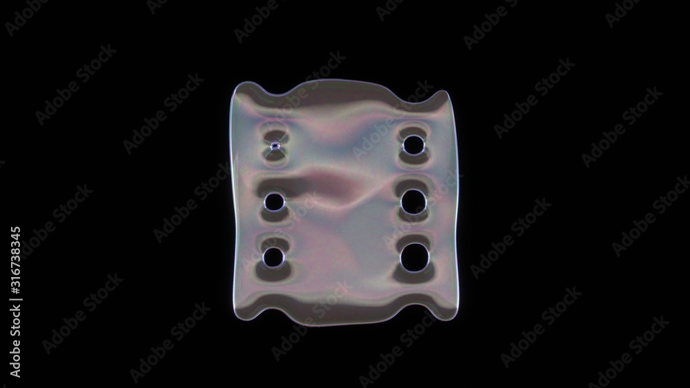3D rendering of distorted transparent soap bubble in shape of symbol of photo isolated on black background 3D rendering of distorted transparent soap bubble in shape of symbol of photo isolated on black background