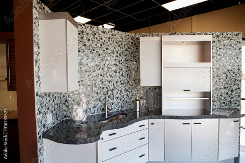 Canvas Print House interior of contemporary kitchen counter