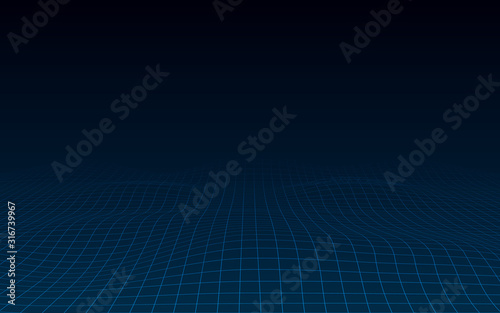 Fototapeta Naklejka Na Ścianę i Meble -  Abstract technology background. Background 3d grid.Cyber technology Ai tech wire network futuristic wireframe. Artificial intelligence . Cyber security background