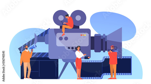 Video or movie production concept. Idea of shooting film,