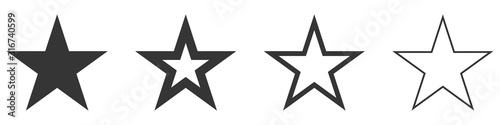 Fotografie, Obraz Star vector icons. Set of star symbols isolated.