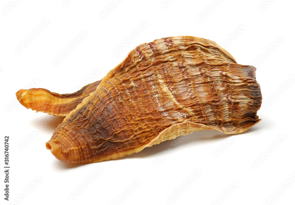 Dry young bamboo shoot on white background Dry young bamboo shoot on white background
