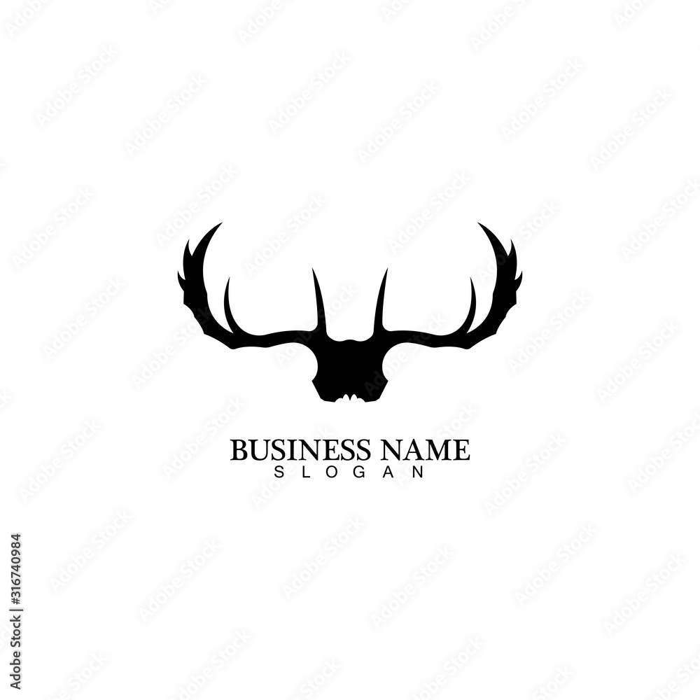Deer Antlers Logo Template Illustration Design. Deer Antlers Logo Template Illustration Design.