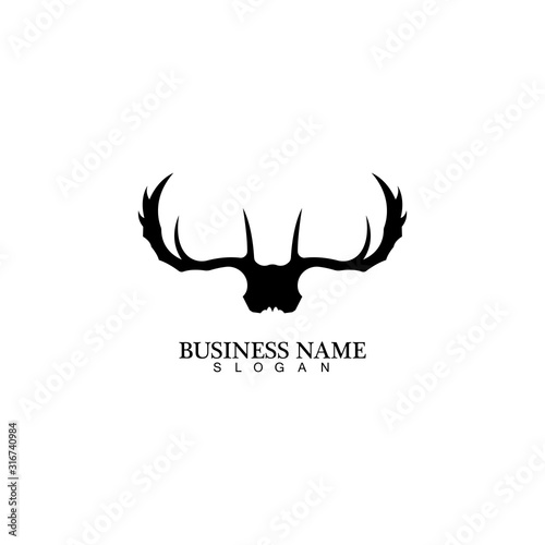 Deer Antlers Logo Template Illustration Design.