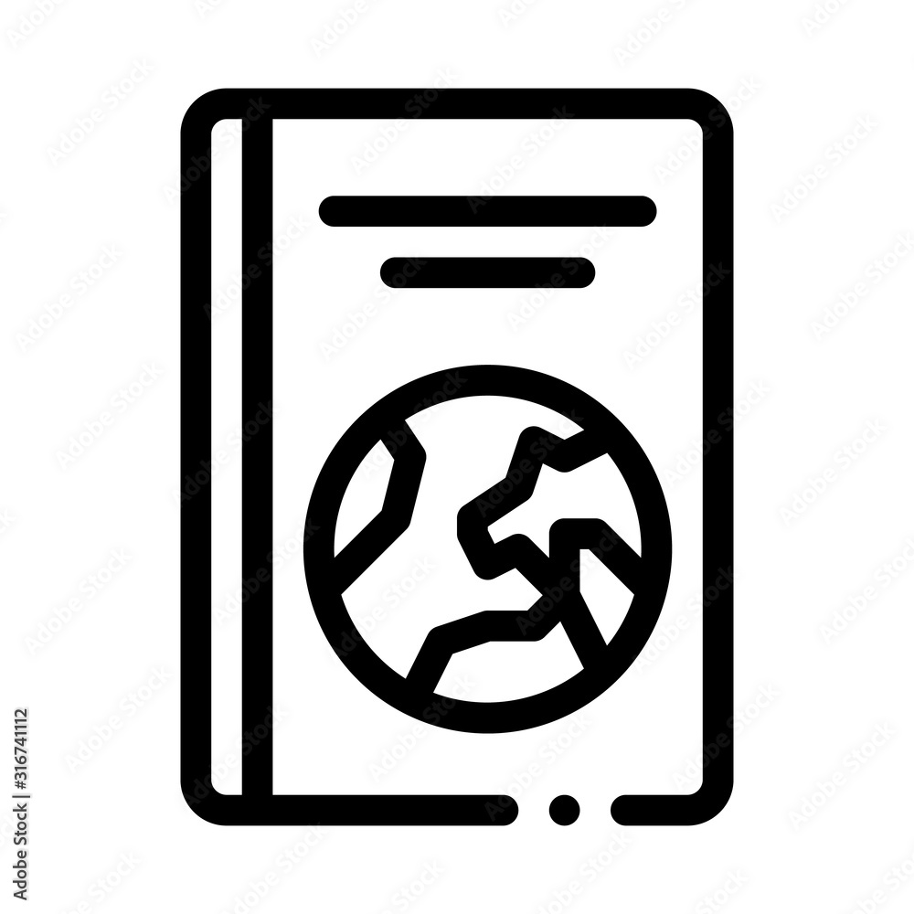 Travel Book Icon Vector. Outline Travel Book Sign. Isolated Contour Symbol Illustration Travel Book Icon Vector. Outline Travel Book Sign. Isolated Contour Symbol Illustration