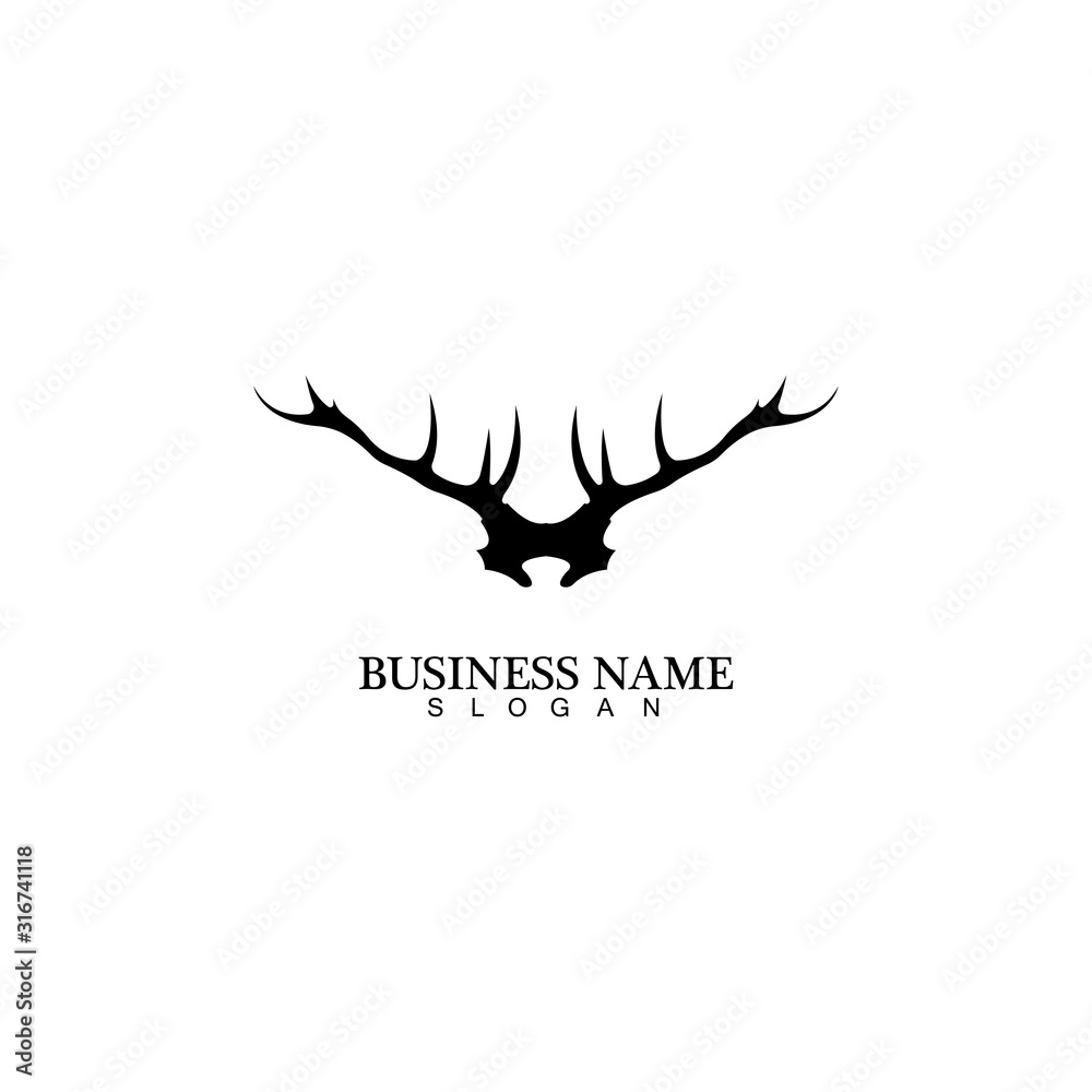 Deer Antlers Logo Template Illustration Design. Deer Antlers Logo Template Illustration Design.