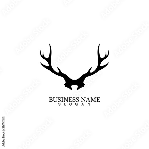 Deer Antlers Logo Template Illustration Design.