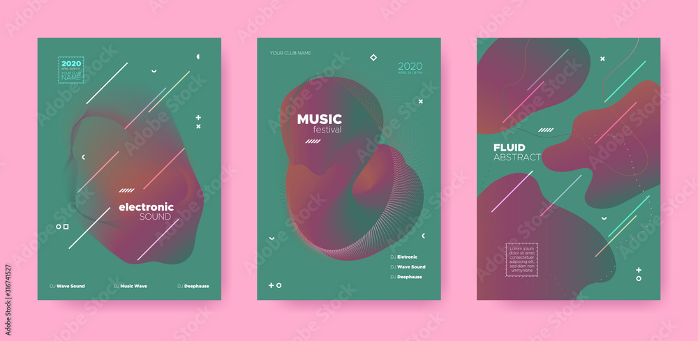 Abstract Fluid Design. Music Party. Techno Dj 