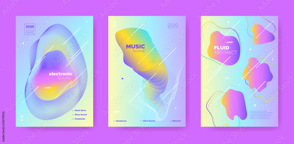 House Music Poster. Abstract Gradient Blend. 