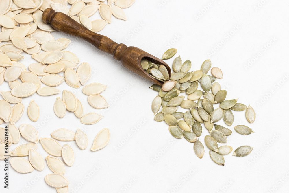 Pumpkin seeds are a natural source of calcium, omega-3 and potassium. Stock  Photo | Adobe Stock