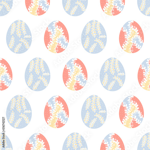 Easter egg seamless pattern. Spring holiday background for printing on fabric  paper for scrapbooking  gift wrap and wallpapers.