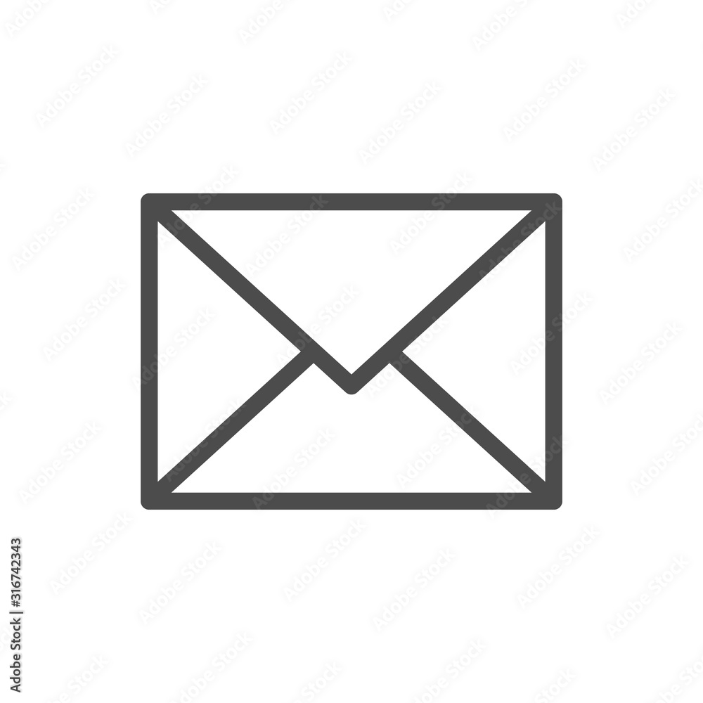 Envelope line outline icon and mail symbol Envelope line outline icon and mail symbol