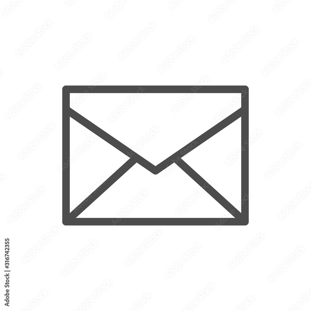 Envelope line outline icon and mail symbol Envelope line outline icon and mail symbol