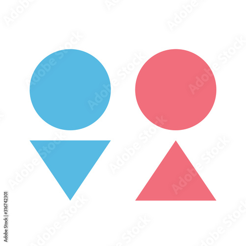 Man, woman minimal signs