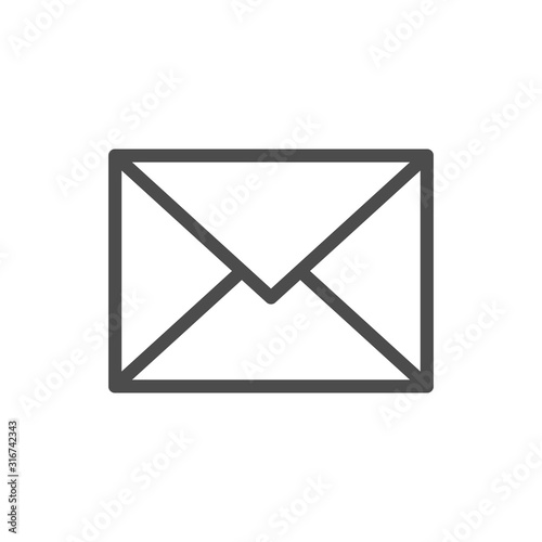 Envelope line outline icon and mail symbol