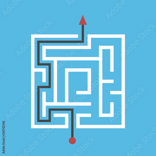 Square maze solved, blue