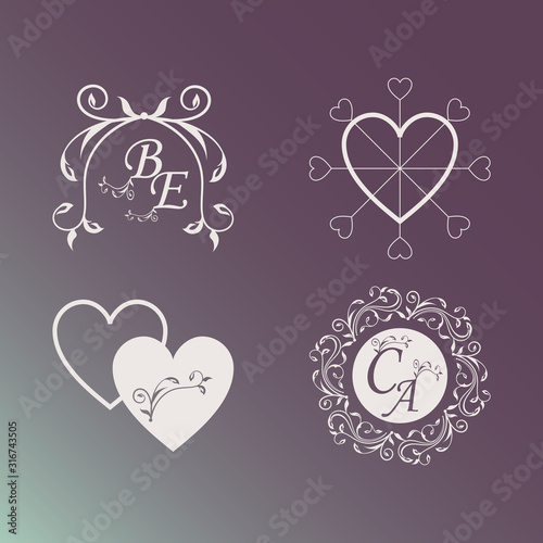 Vector template for wedding cards